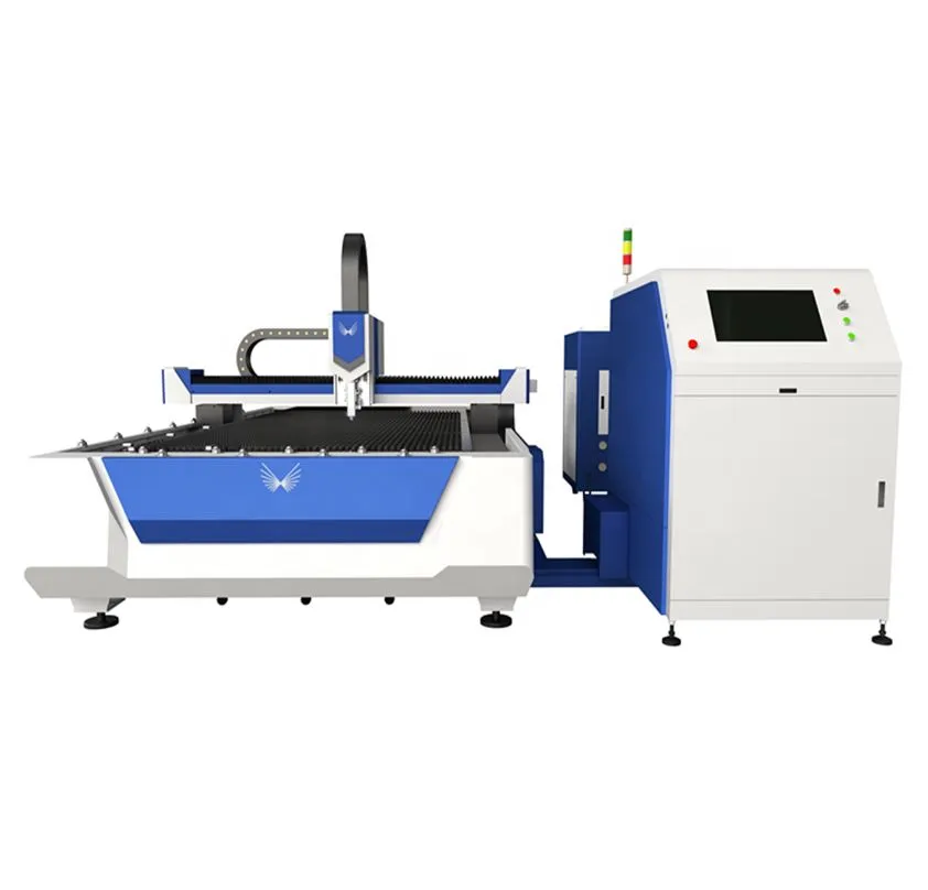 Mesin Pemotong Laser Serat Logam CNC Drive Ganda Platform Tunggal